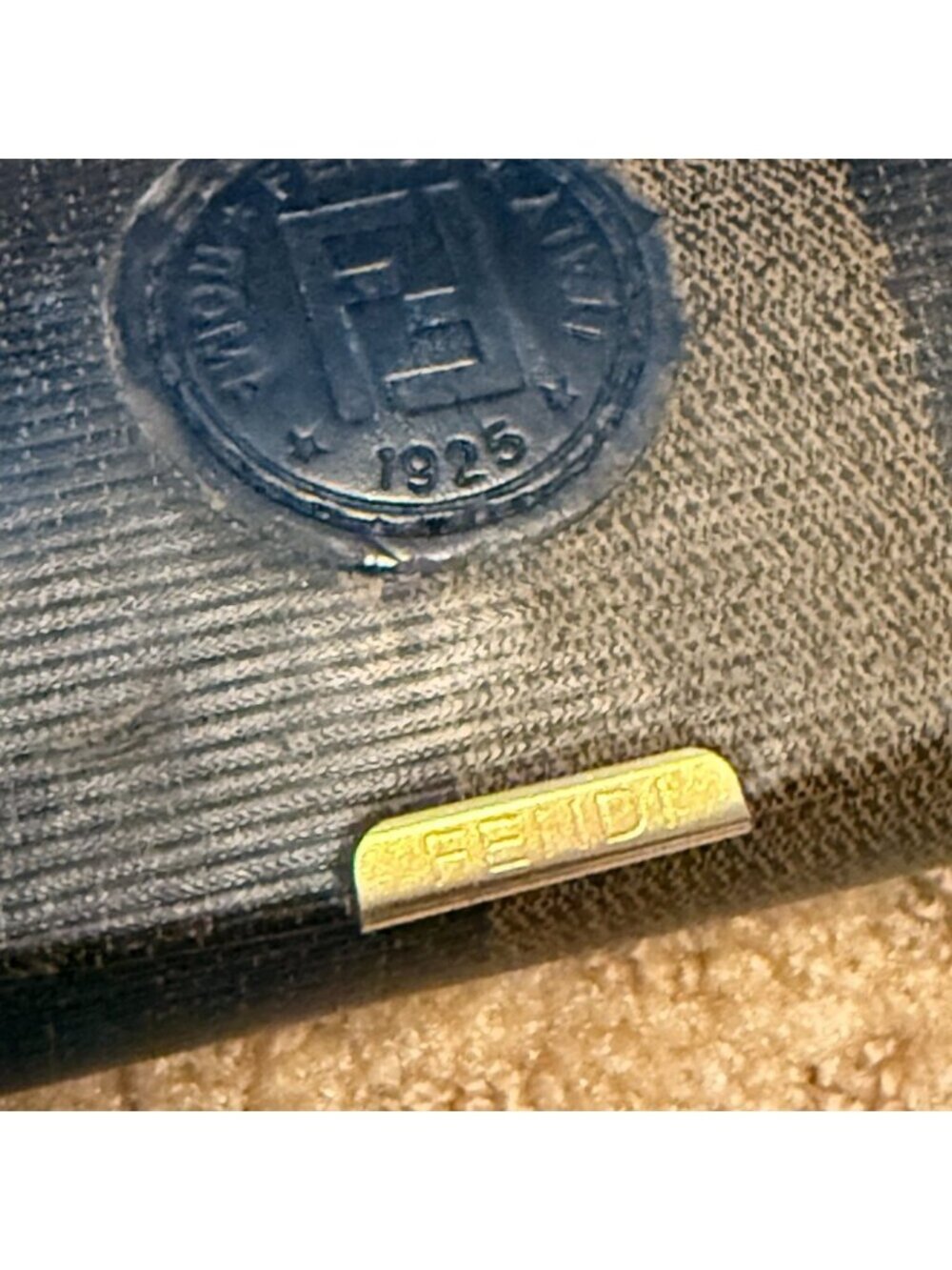 FENDI Occhiali hard eyeglass case Zucca striped pattern VINTAGE 1980's - Picture 4 of 9
